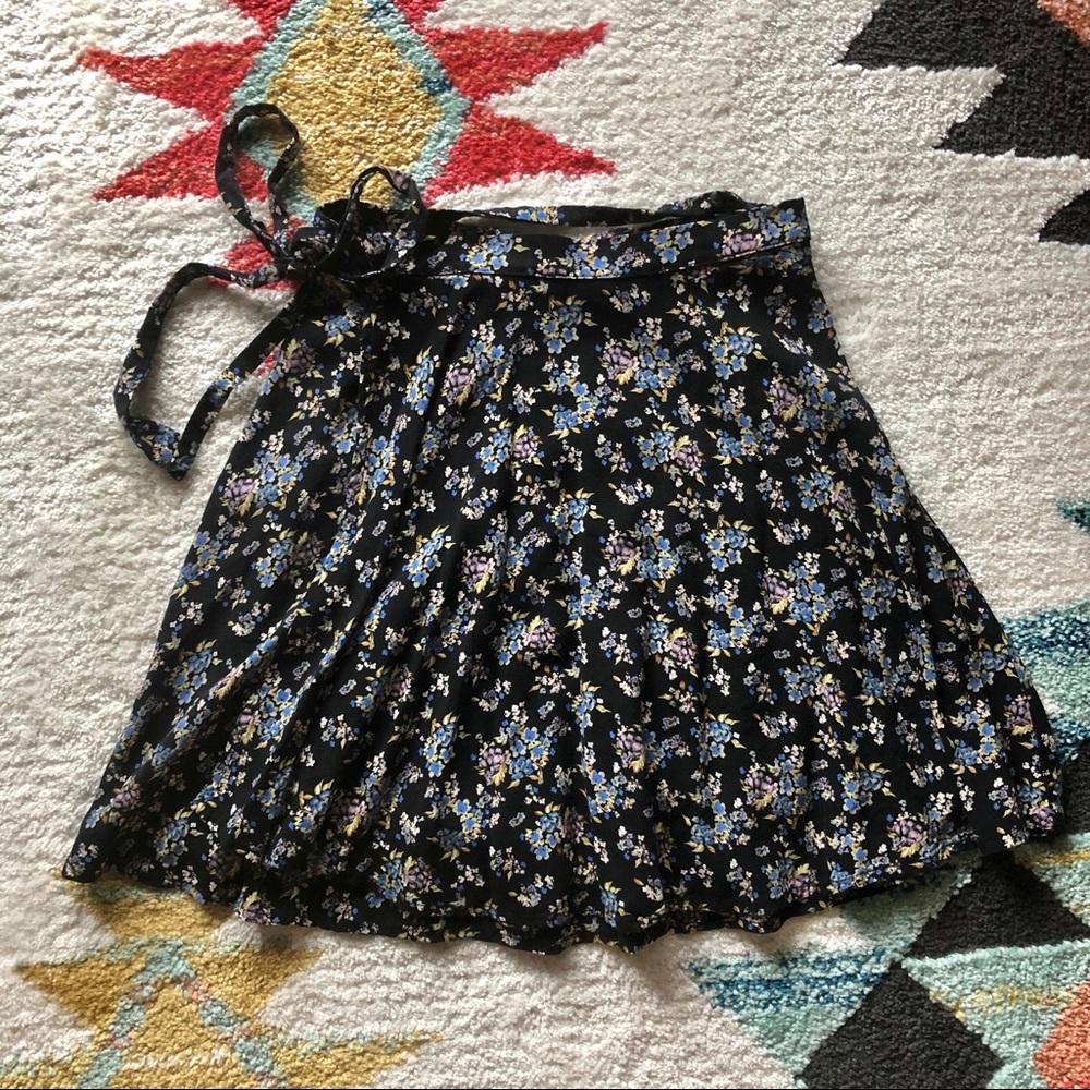 lush Floral Wrap Skirt